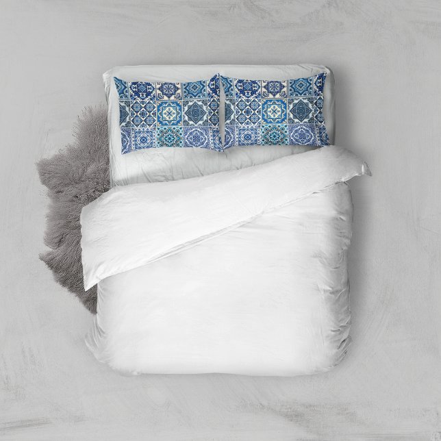 Mediterranean Tiles, Portuguese, Azulejo, Majolica Pillowcase (Creator Uploaded)