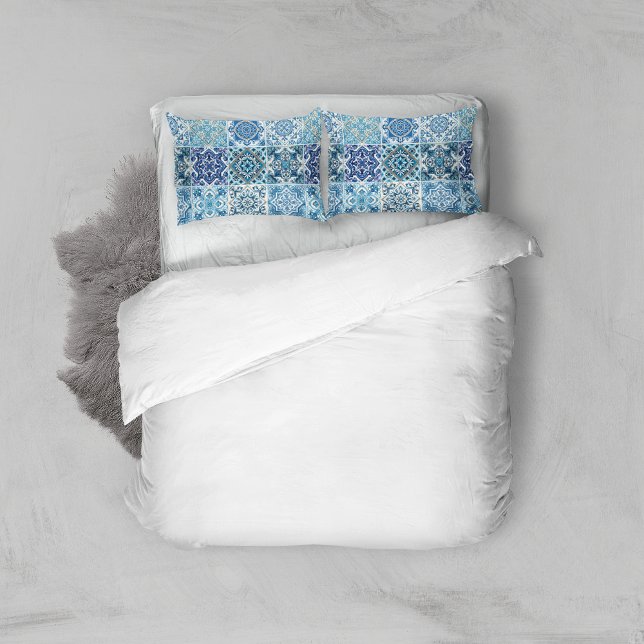 Mediterranean Tiles, Portuguese, Azulejo, Majolica Pillowcase (Creator Uploaded)