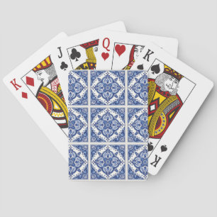 Mediterranean Tiles, Portuguese, Azulejo, Majolica Playing Cards