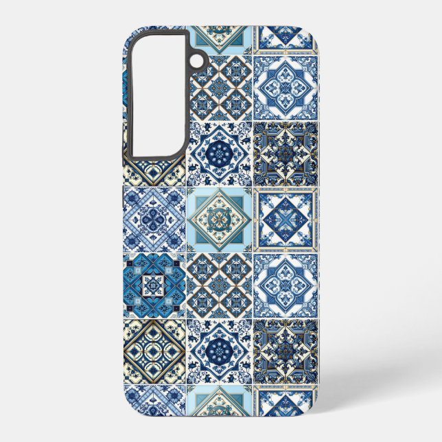 Mediterranean Tiles, Portuguese, Azulejo, Majolica Samsung Galaxy S22+ Case (Back)