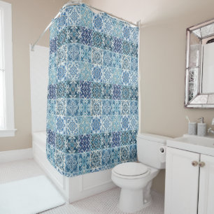 Mediterranean Tiles, Portuguese, Azulejo, Majolica Shower Curtain