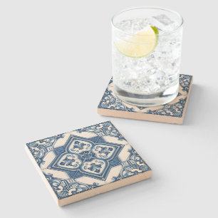 Mediterranean Tiles, Portuguese, Azulejo, Majolica Stone Coaster