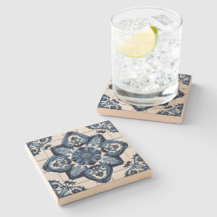 Mediterranean Tiles, Portuguese, Azulejo, Majolica Stone Coaster
