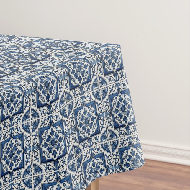 Mediterranean Tiles, Portuguese, Azulejo, Majolica Tablecloth (In Situ)