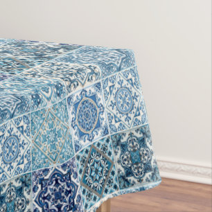 Mediterranean Tiles, Portuguese, Azulejo, Majolica Tablecloth