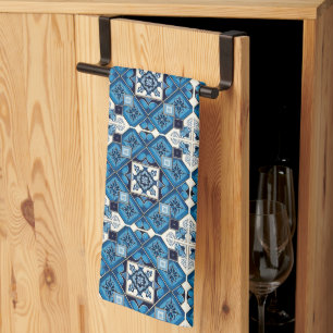 Mediterranean Tiles, Portuguese, Azulejo, Majolica Tea Towel