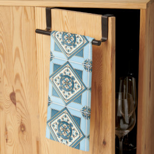 Mediterranean Tiles, Portuguese, Azulejo, Majolica Tea Towel
