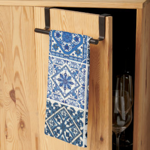 Mediterranean Tiles, Portuguese, Azulejo, Majolica Tea Towel