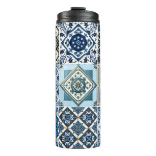 Mediterranean Tiles, Portuguese, Azulejo, Majolica Thermal Tumbler