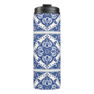Mediterranean Tiles, Portuguese, Azulejo, Majolica Thermal Tumbler