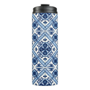 Mediterranean Tiles, Portuguese, Azulejo, Majolica Thermal Tumbler