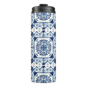 Mediterranean Tiles, Portuguese, Azulejo, Majolica Thermal Tumbler