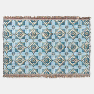 Mediterranean Tiles, Portuguese, Azulejo, Majolica Throw Blanket