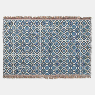 Mediterranean Tiles, Portuguese, Azulejo, Majolica Throw Blanket