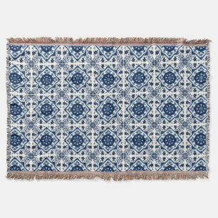 Mediterranean Tiles, Portuguese, Azulejo, Majolica Throw Blanket