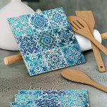 Mediterranean Tiles, Portuguese, Azulejo, Majolica Tile<br><div class="desc">Elegant,  stylish and sophisticated pattern with Mediterranean tiles in blue and white colour. Modern and trendy gift,  perfect for the Azulejo lover in your life.</div>