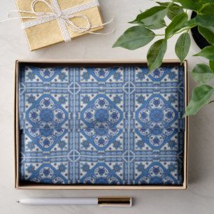 Mediterranean Tiles, Portuguese, Azulejo, Majolica Tissue Paper