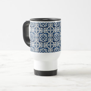 Mediterranean Tiles, Portuguese, Azulejo, Majolica Travel Mug