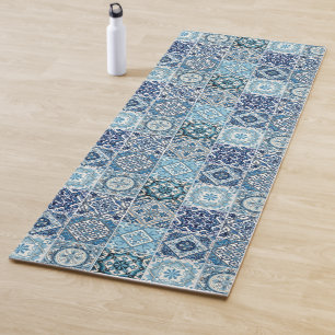 Mediterranean Tiles, Portuguese, Azulejo, Majolica Yoga Mat
