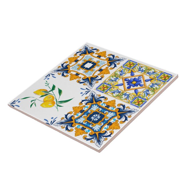 Mediterranean tiles,Sicilian tiles ,majolica  (Side)