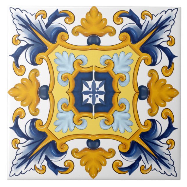 Mediterranean tiles,Sicilian tiles,majolica  Tile (Front)