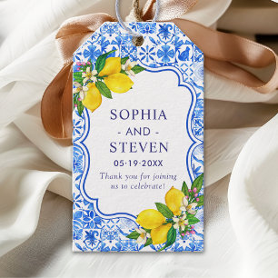 Mediterranean Tiles Summer Wedding Gift Tags