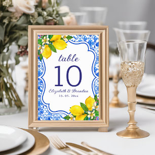Mediterranean Tiles Summer Wedding Table Number