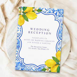 Mediterranean Tiles -Summer Wedding with Lemons Enclosure Card