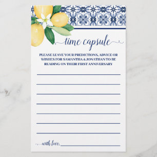 Mediterranean Time Capsule Advice for Couple Card