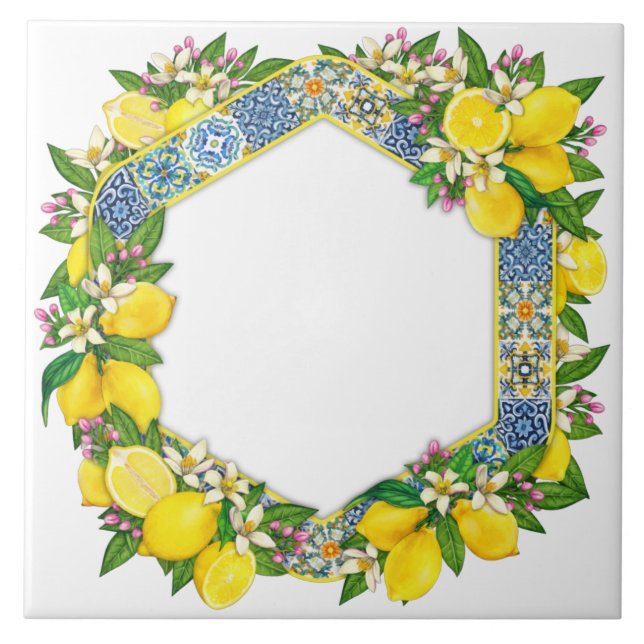 Mediterranean Traditional Pattern Ceramic Tile (Front)