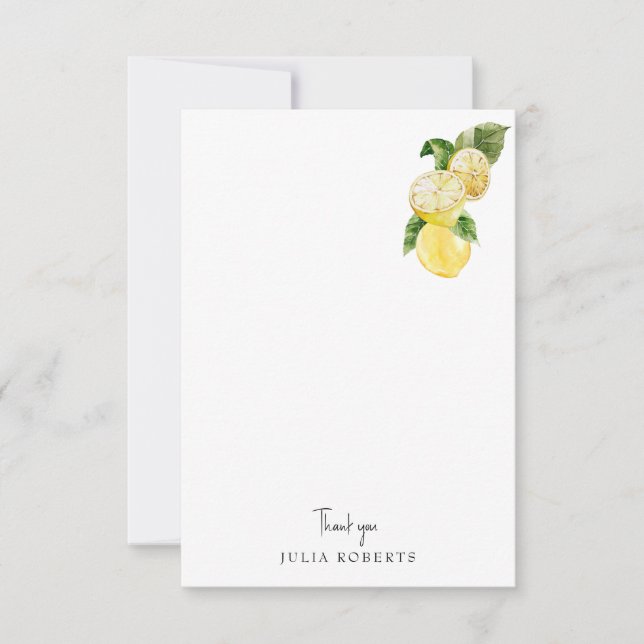 Mediterranean Tuscan Lemon Shower Blank Thank You  (Front)