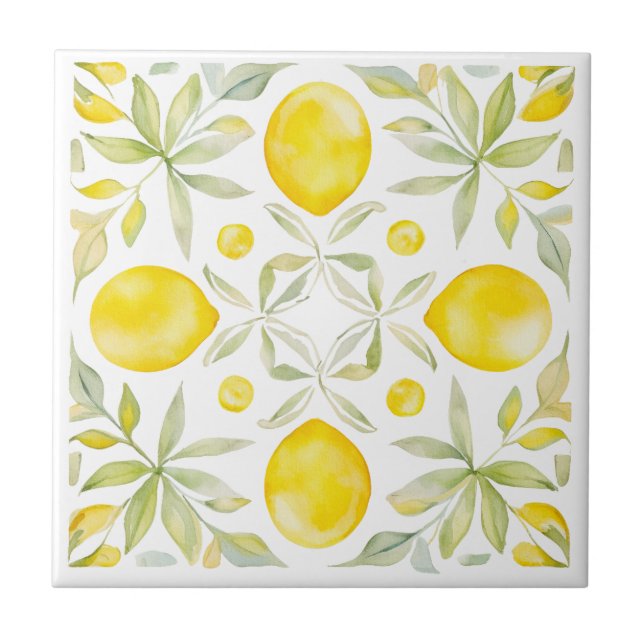 Mediterranean Tuscany Lemons  Tile (Front)