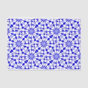 Mediterranean Two Tone Blue Geometric Pattern Tissue Paper