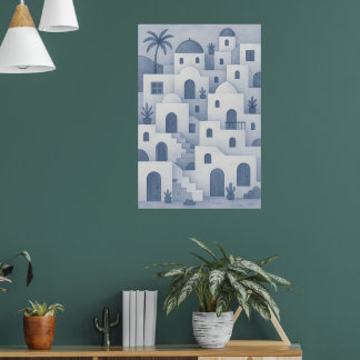 Mediterranean Village Wall Art – Coastal Charm
