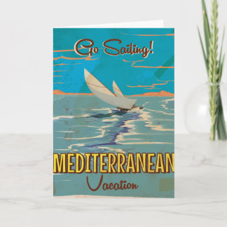 Mediterranean vintage travel poster holiday card