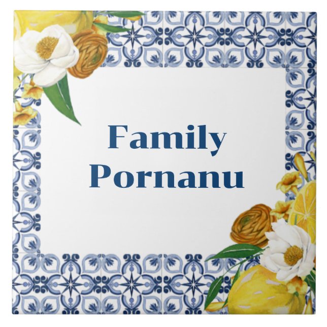 Mediterranean Warmth Personalised Charm Portugal  Tile (Front)