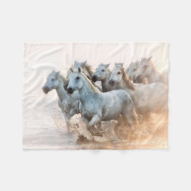 Mediterranean Water at Sunrise Fleece Blanket (Front (Horizontal))