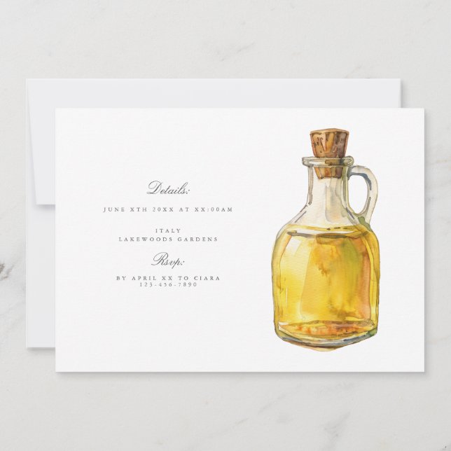 Mediterranean Watercolor Rehearsal Dinner Card (Back)