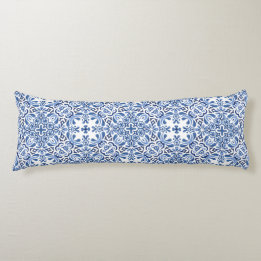 Mediterranean Watercolor Tile Body Pillow