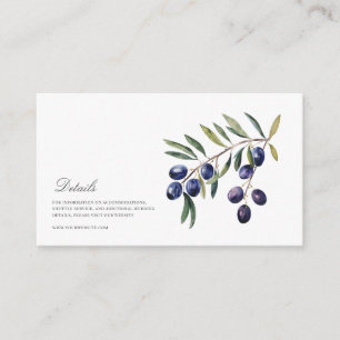 Mediterranean Watercolor Wedding Details  Enclosure Card