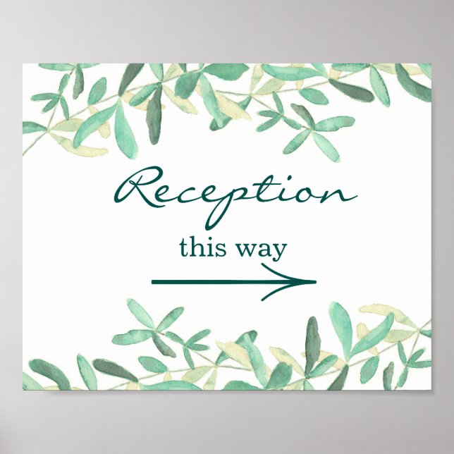Mediterranean | Wedding Reception Sign (Front)