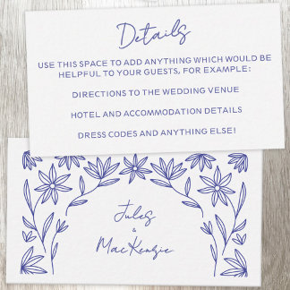 Mediterranean Wildflower Wedding Details Enclosure Card