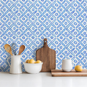 Mediterranian style blue ceramic tile