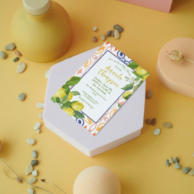 Mediterrannean Lemon Main Squeeze Baby Shower Invitation (Creator Uploaded)