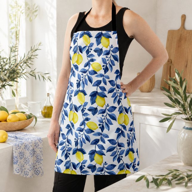 Mediterrenean Citrus Lemon pattern Apron (Creator Uploaded)
