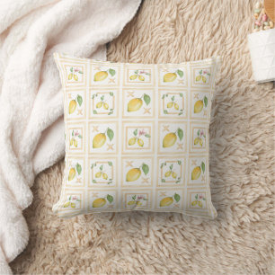 Mediterrenean Citrus Lemon pattern Cushion
