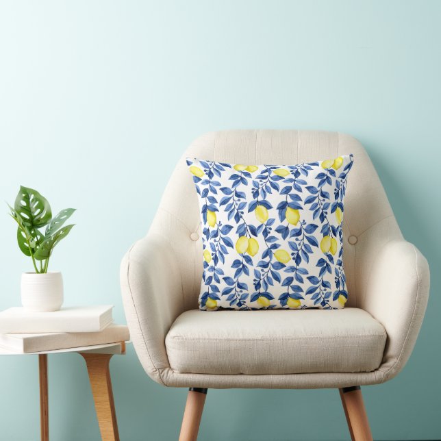 Mediterrenean Citrus Lemon pattern Cushion (Chair)