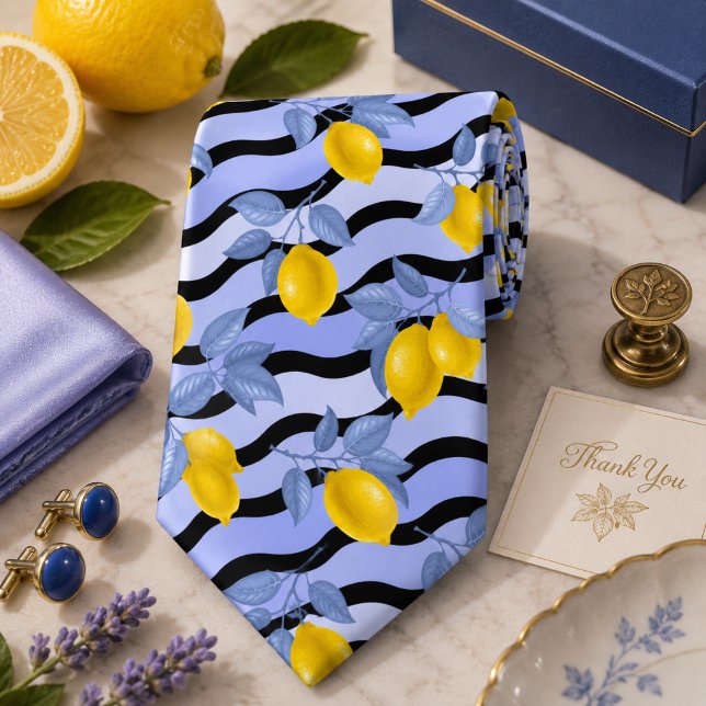 Mediterrenean Citrus Lemon pattern Tie (Creator Uploaded)