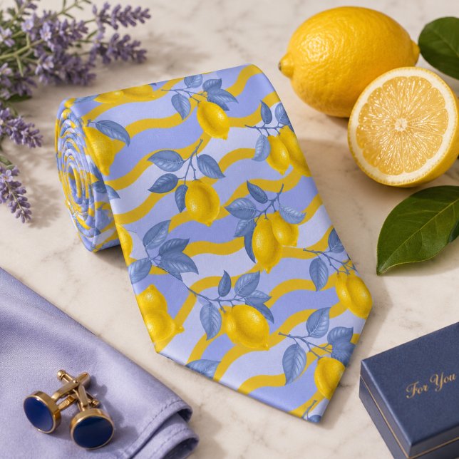 Mediterrenean Citrus Lemon pattern Tie (Creator Uploaded)