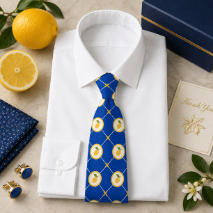 Mediterrenean Citrus Lemon pattern Tie